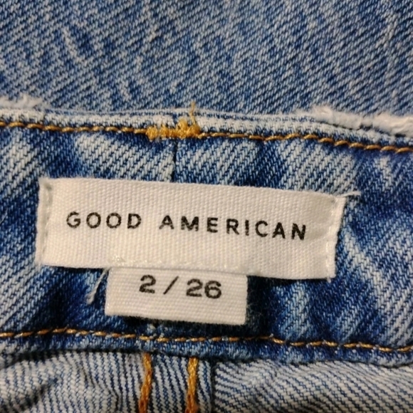 Good American Jeans Straight Crop Distressed Ripped Women's Size 2/26 NWOT - Picture 4 of 6